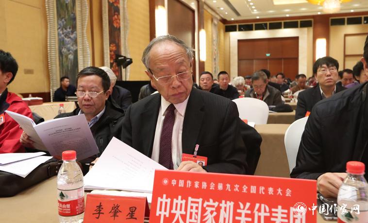 12月1日，中國(guó)作協(xié)第九次全國(guó)代表大會(huì)第二次全體會(huì)議召開(kāi)，代表李肇星聽(tīng)取報(bào)告。