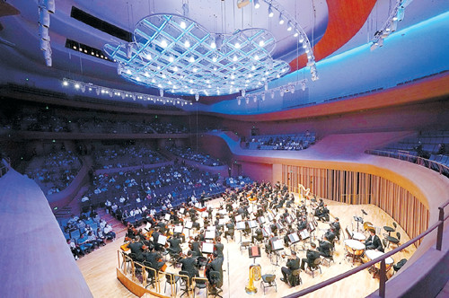 昨天，北京藝術中心迎來首場測試演出，音樂廳是目前首個具備使用條件的室內劇場。 本報記者 方非攝
